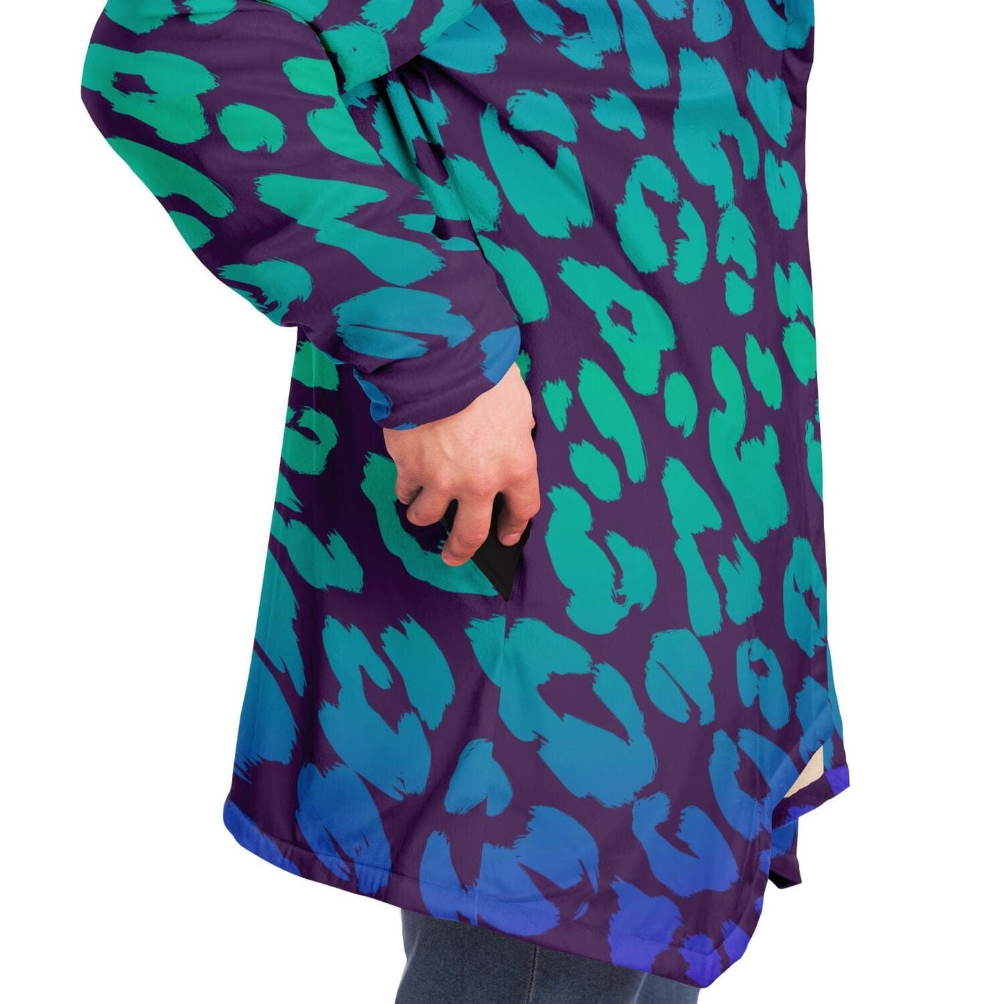 Blue Leopard Hooded Cloak