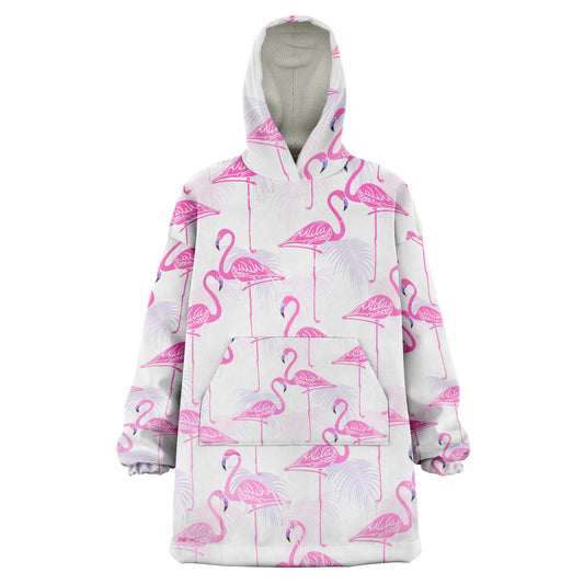Flamingos Hoodie Blanket