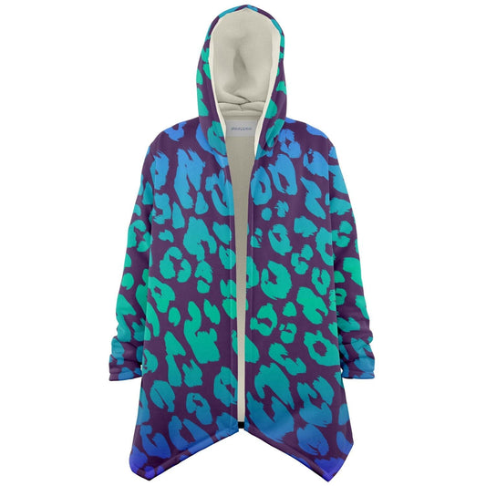 Blue Leopard Hooded Cloak