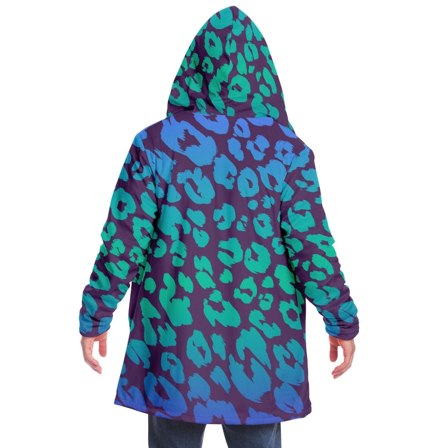 Blue Leopard Hooded Cloak