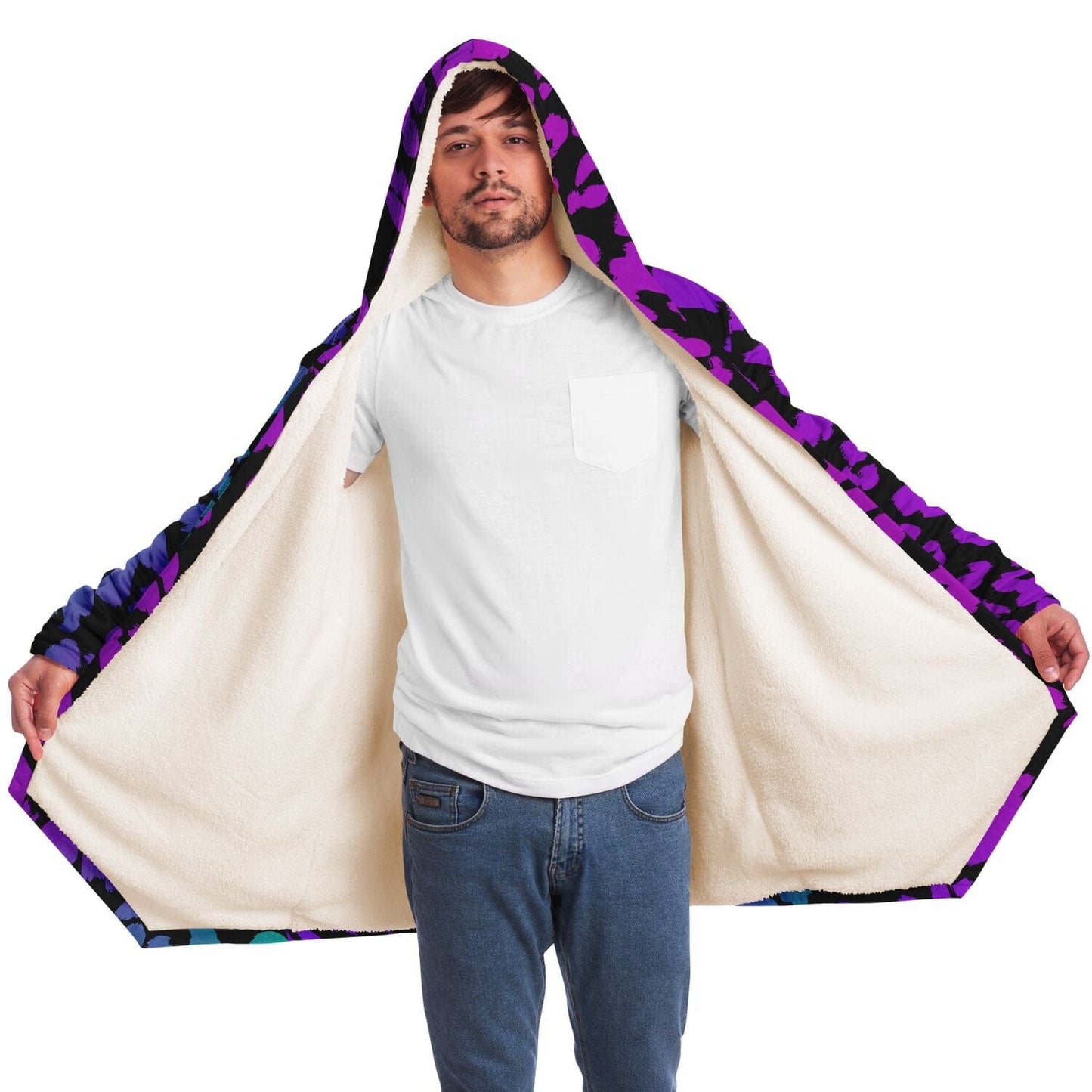 Purple Leopard, Hooded Cloak